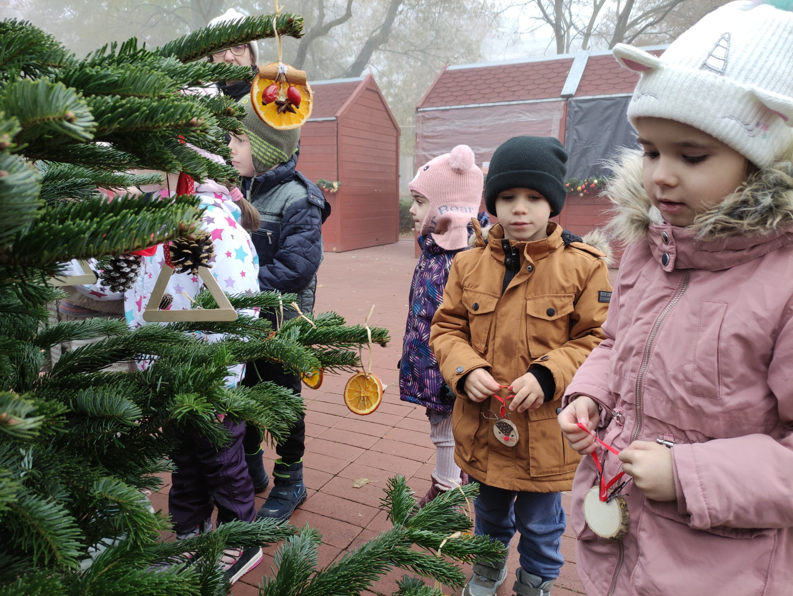 Óvodások díszítik a Kossuth téri fenyőket (15)