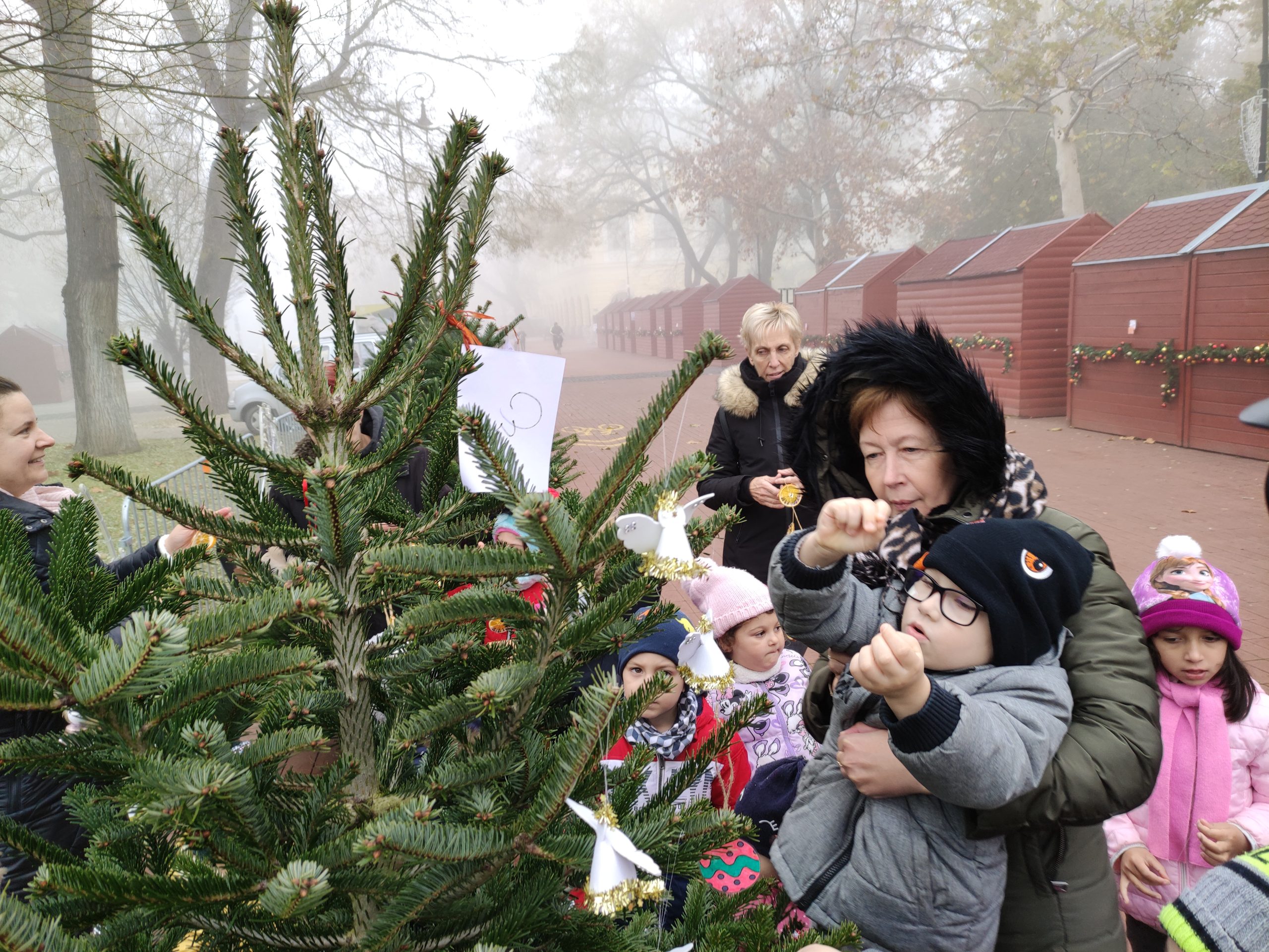 Óvodások díszítik a Kossuth téri fenyőket (24)